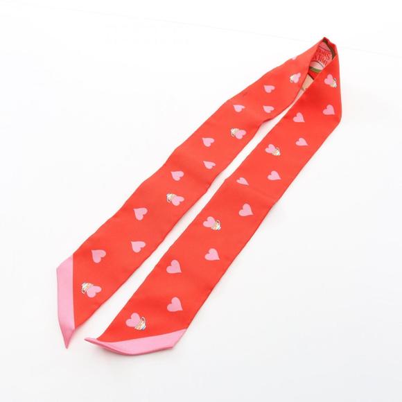 HERMES Authentic Red Silk Scarf - Picture 6 of 6